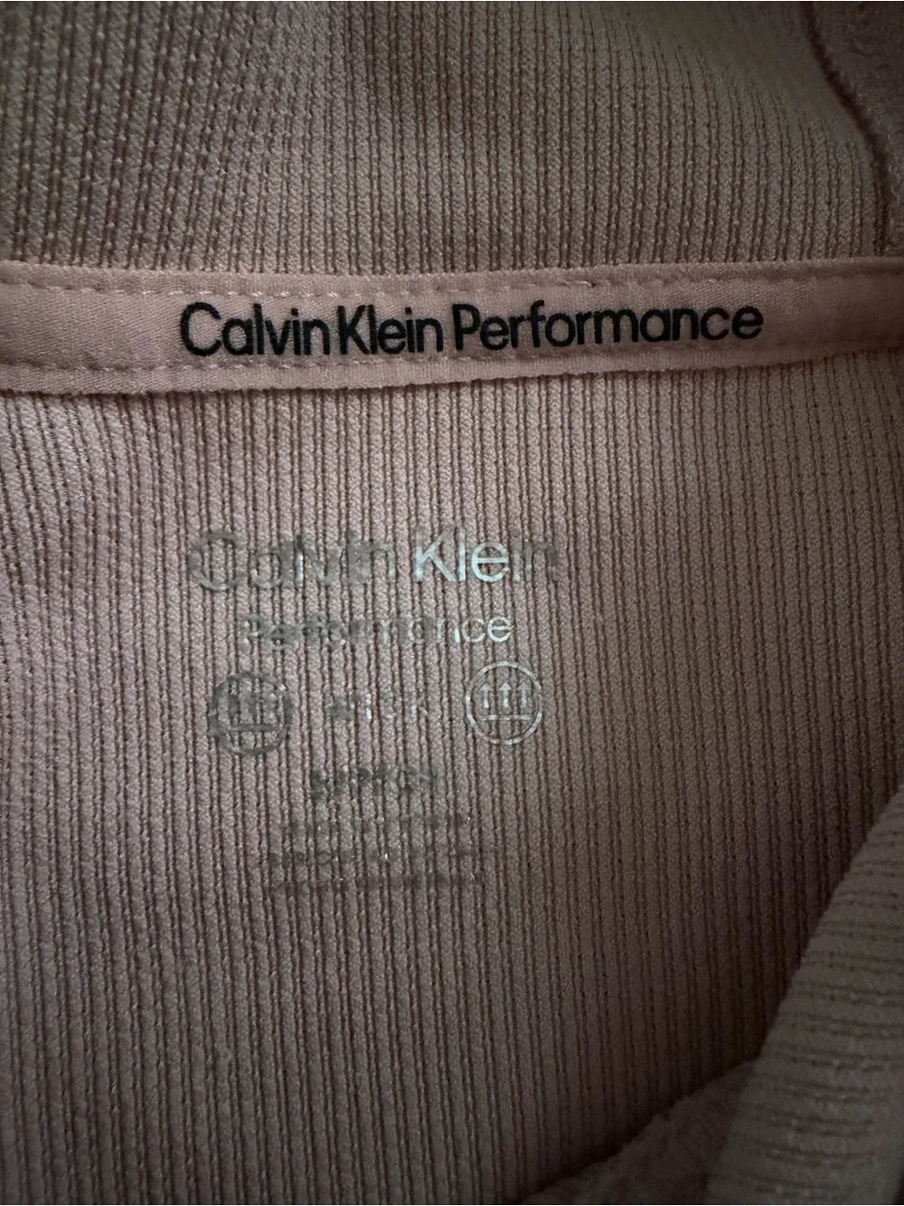 Calvin Klein Performance Dusty Rose Waffle-Knit Hooded Top - Picture 4 of 5